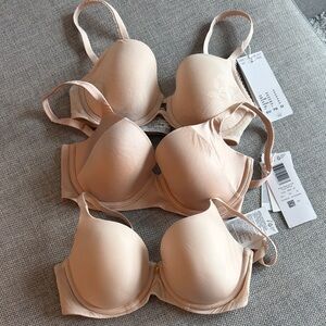 Bundle 3 Triumph 32D Nude Women's Bra Set